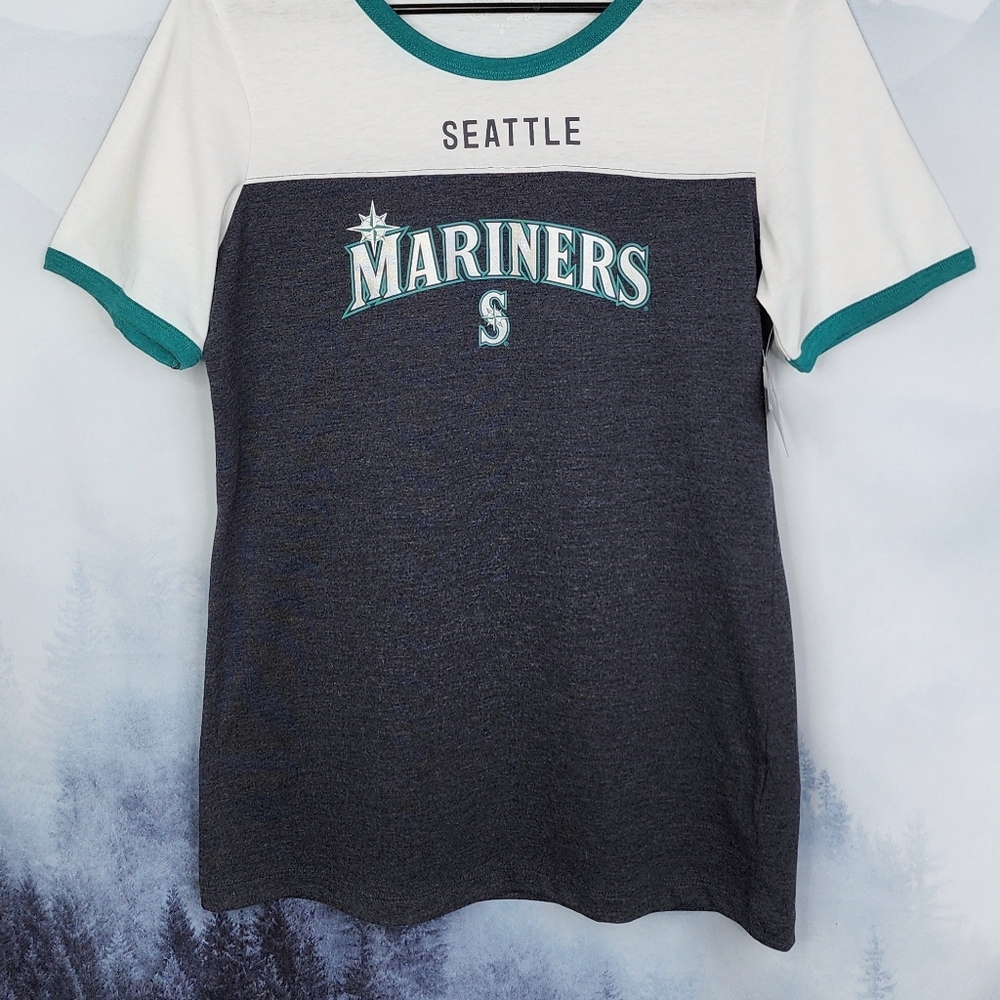 Seattle Mariners Women's Ringer Tee Medium NWT - Picture 10 of 16